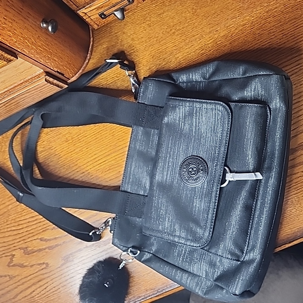 PRICE FIRM Kipling Black Shimmer Crossbody and Shoulder Bag